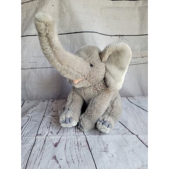 Vintage Fiesta Gray Elephant Plush Stuffed Animal Sitting Toy Floppy Ears 13in - Picture 2 of 8